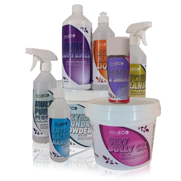 AfroECO Home Starter Pack — Eco-Friendly Cleaning Bundle of Laundry, Surface, Bathroom & Drain Essentials