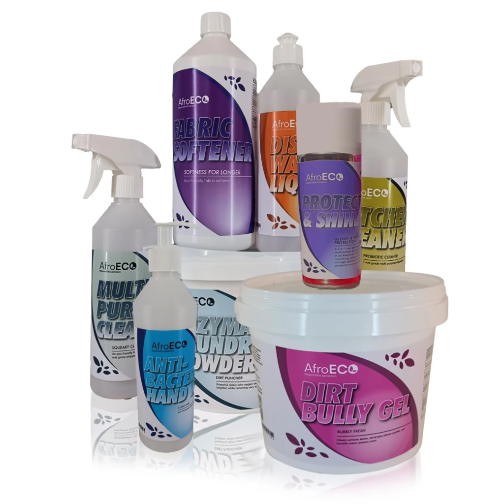 AfroECO Home Starter Pack — Eco-Friendly Cleaning Bundle of Laundry, Surface, Bathroom & Drain Essentials