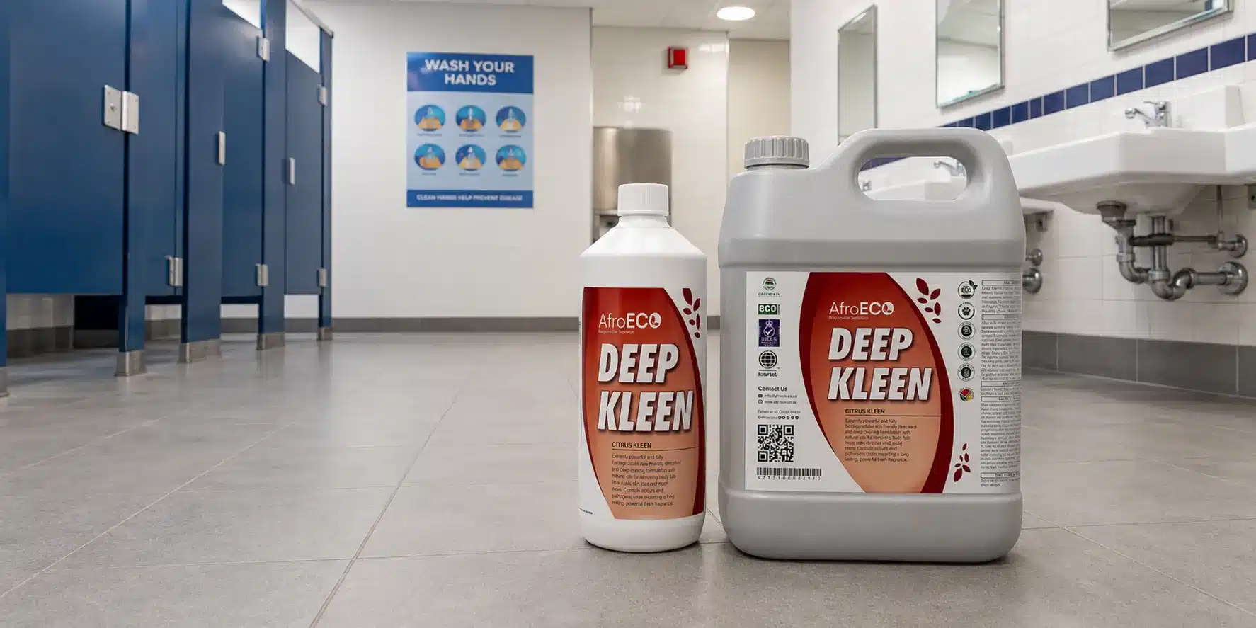 Eco-friendly school bathroom cleaner by AfroECO.