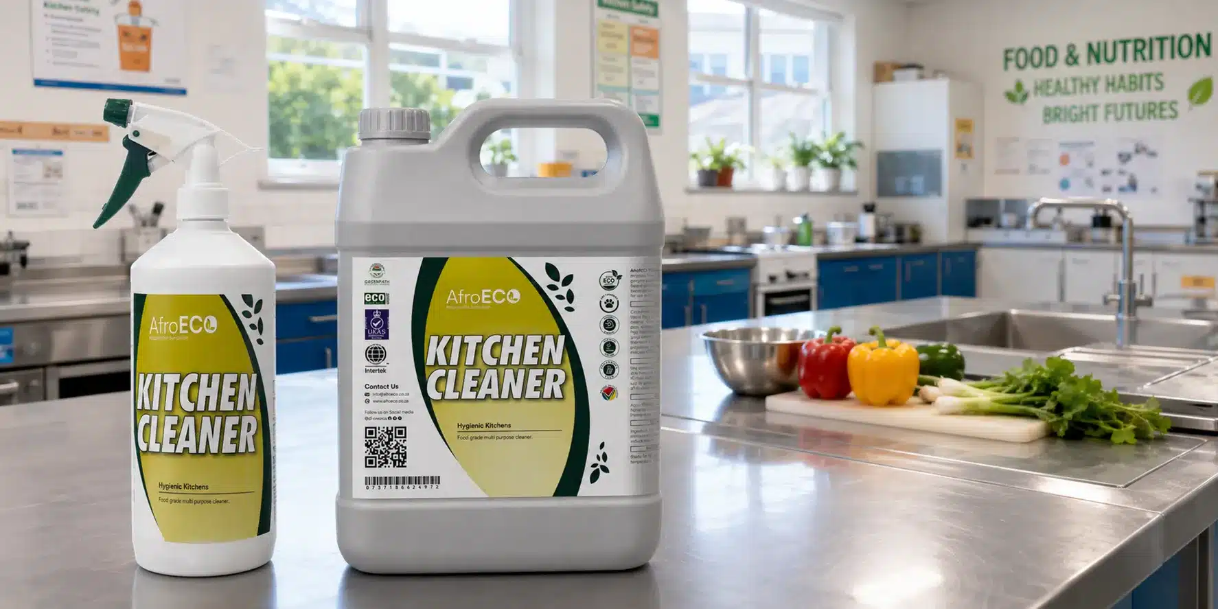 Eco-friendly kitchen cleaner for school kitchens