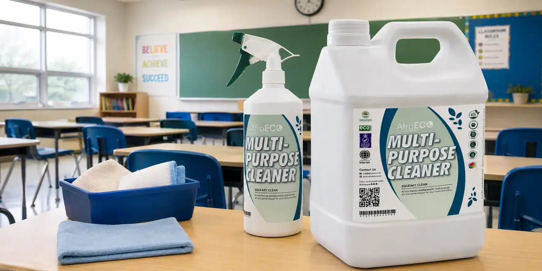 Eco-friendly multi-purpose cleaner for classroom cleaning